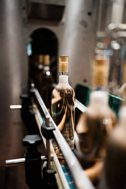 istock Industrial wine bottling production line 1434750171