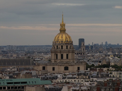 Les Invalides and Panthéon, Paris,  France - December 30, 2021: Aerial view  of Les Invalides, which is a complex of buildings  containing museums and monuments, all relating to the military history of France, and the monument, Panthéon.