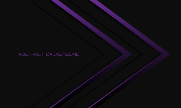 istock Abstract twin purple arrow direction geometric on grey metallic with blank space design modern luxury futuristic background vector 1434754698