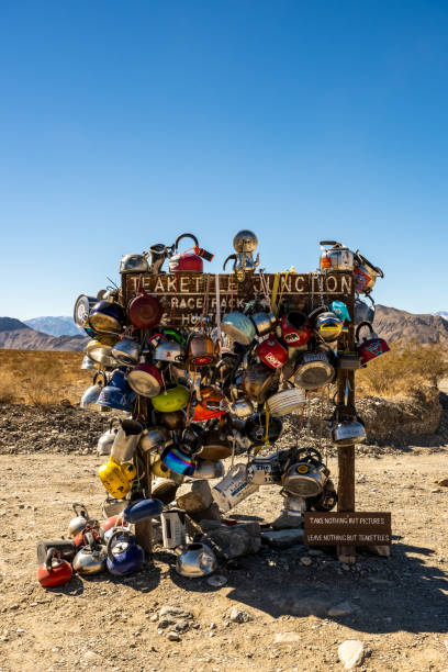 Teakettle Junction Sign In Death Valley Death Valley National Park, United States: February 18, 2021: Teakettle Junction Sign In Death Valley teakettle junction stock pictures, royalty-free photos & images