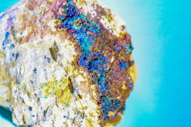 istock Quartz with mineral crystals against a black background 1434755976