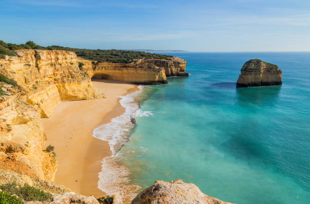 Cliffs in the Coast of Algarve Coastal cliffs of Algarve, Lagoa, Portugal praia da marinha stock pictures, royalty-free photos & images