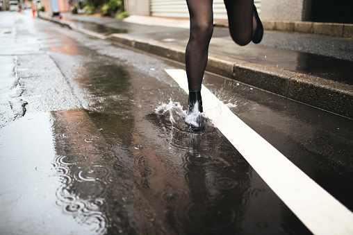 Young woman walking in Ueno, Tokyo, Japan