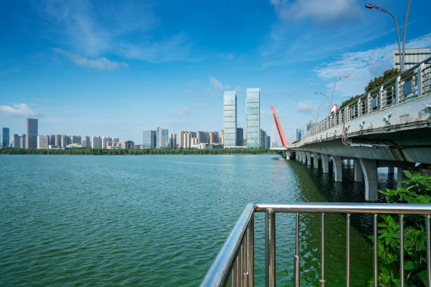 istock Lakeside modern office building in China 1434759078