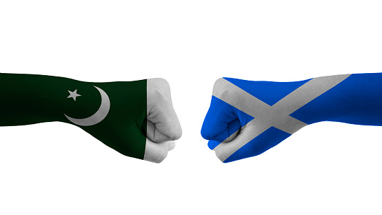pakistan vs Scotland hand flag cricket match