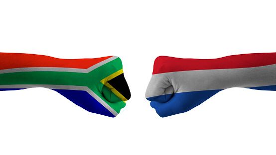 South Africa vs Netherlands hand flag cricket match