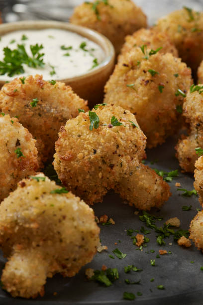 istock Breaded Mushrooms  with Creamy Ranch Dip 1434760992