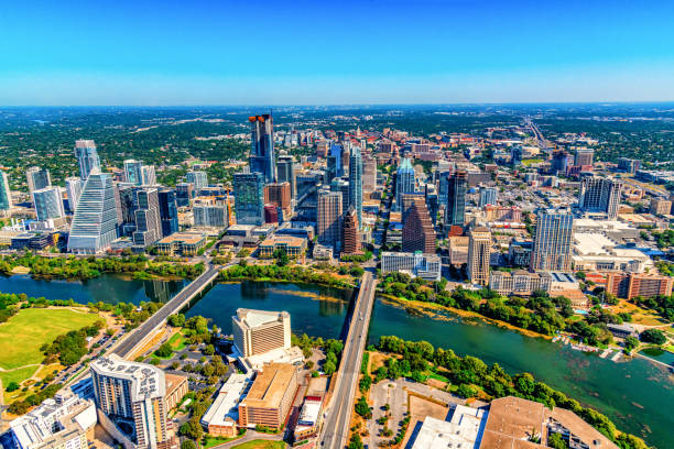 Downtown Austin Texas From Above stock photo