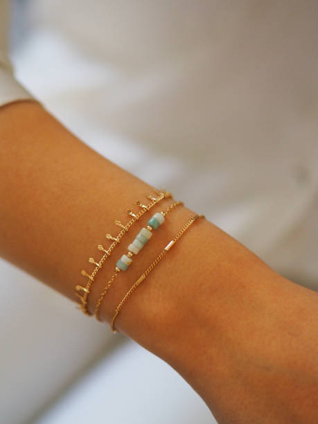 istock Bracelets accumulation on a woman wrist 1434764051