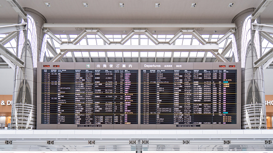 Tokyo, Japan - November 24, 2019: Inside of Narita airport in Japan. Narita Airport is the predominant international airport in Japan