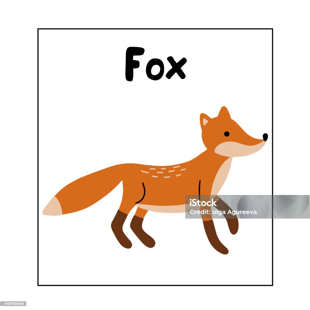 Fox Learning R Learning Cards For Kids Animals Fox Educational Worksheets For Kids ...
