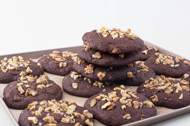 istock Homemade chocolate cookies with walnuts 1434768028