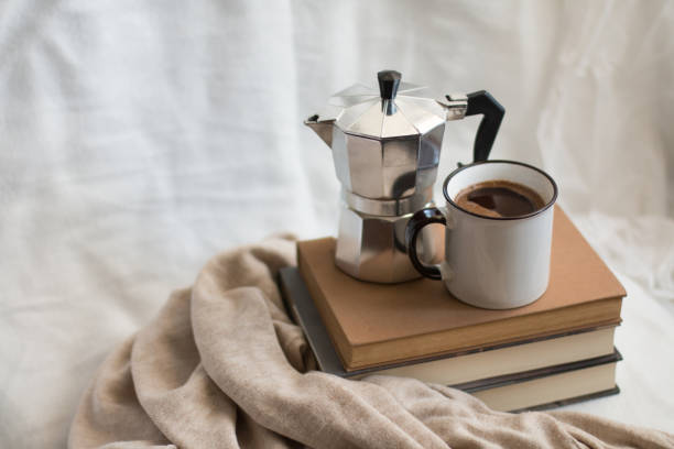 istock Ideal coffee break with good books, cozy environment. 1434775130