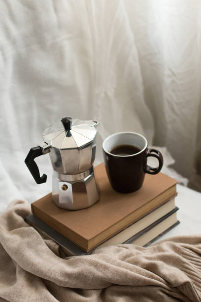 istock Ideal coffee break with good books, cozy environment. 1434778236