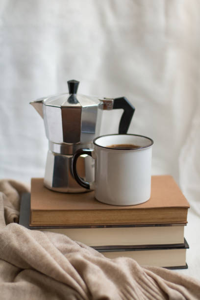 istock Ideal coffee break with good books, cozy environment. 1434778876