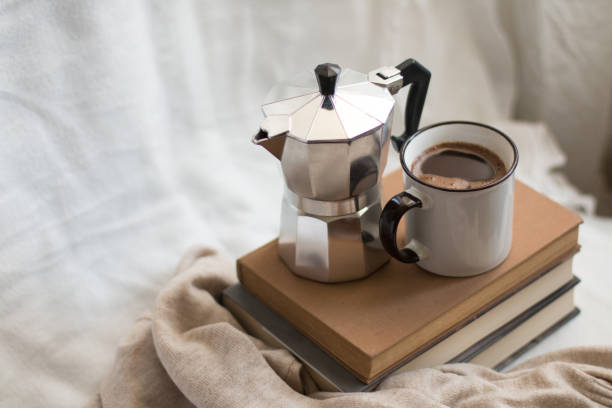 istock Ideal coffee break with good books, cozy environment. 1434778877
