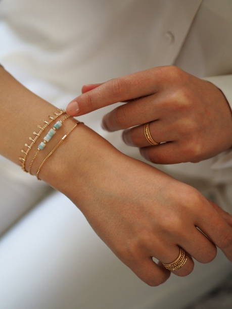istock Bracelets accumulation and ring on a woman wrist 1434780813
