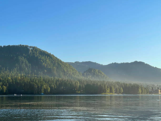 istock Lake Teletskoye at sunset. Altai, Russia. 1434781752