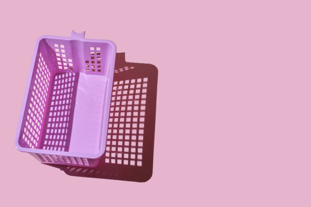 istock Color plastic shopping basket. plastic baskets. Plastic Storage basket 1434783623