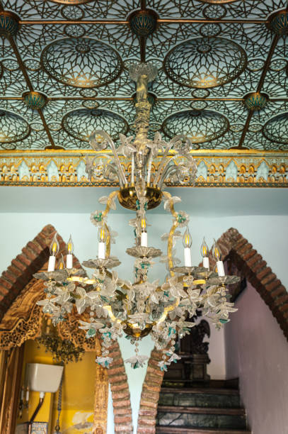 istock Luxury chandelier against arched doorways 1434786565