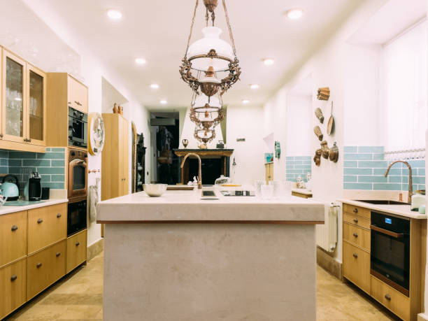 istock Interior of spacious kitchen at home 1434786635