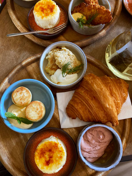 istock Brunch table setting with different delicious food indoors, top view 1434787280