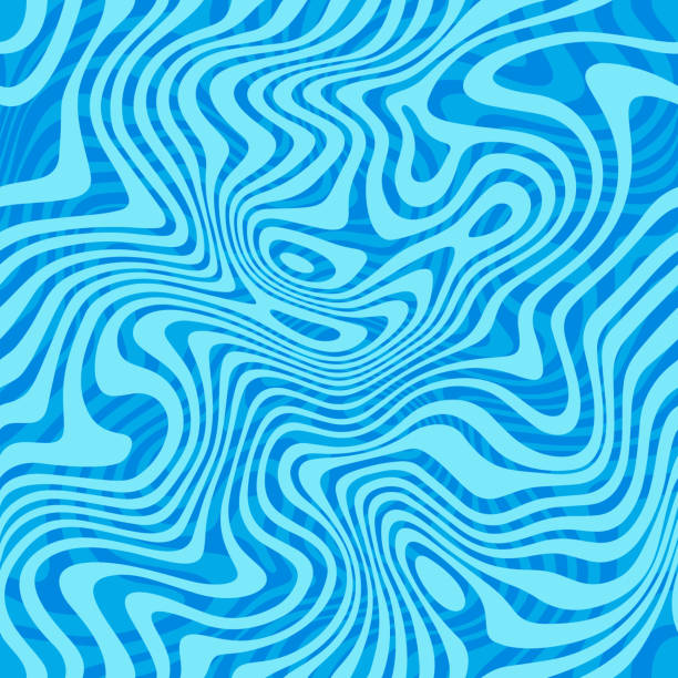 illustrazioni stock, clip art, cartoni animati e icone di tendenza di modello senza cuciture della superficie dell'acqua blu. vettore sea ripple. distorcere lo sfondo astratto con le onde. illustrazione della piscina - river sports