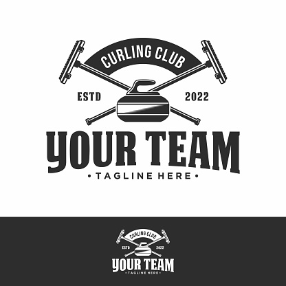 curling sport badge emblem icon