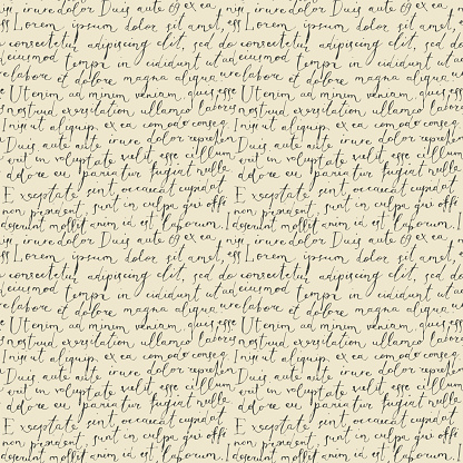 seamless pattern with handwritten text on the old paper
