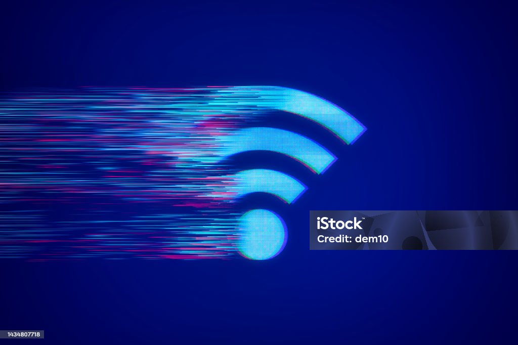 wifi speed concept digital work of wifi speed concept Wireless Technology stock illustration