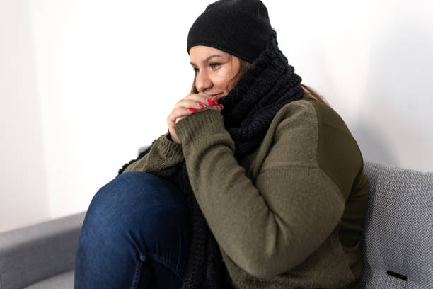 istock Struggling with a low temperature at home 1434808424