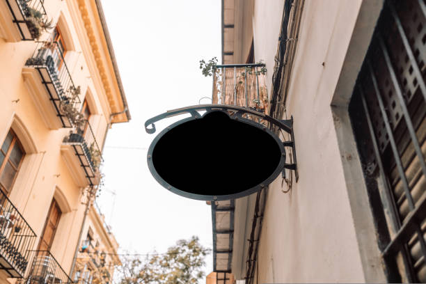 istock Blank sign outside a shop or restaurant with copy space 1434809435