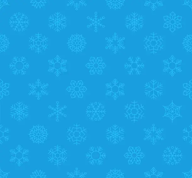 Vector illustration of Seamless Winter Snowflakes Background