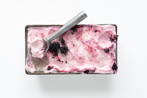 Blackberry flavor ice cream.