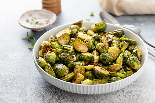 Crispy roasted or air fried brussel sprouts