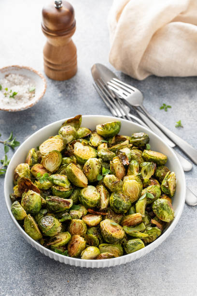 istock Crispy roasted or air fried brussel sprouts 1434816274