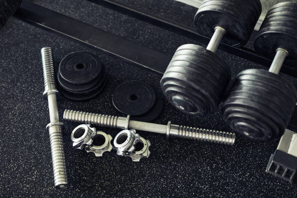 istock Dumbbells for training in gym 1434817399
