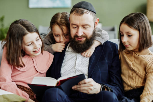 istock Happy Jewish Father with Children 1434820176