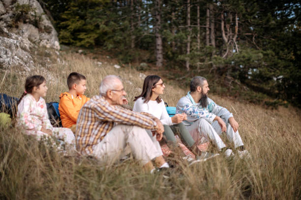 istock Multi-generation family in nature camping and taking a break 1434827932