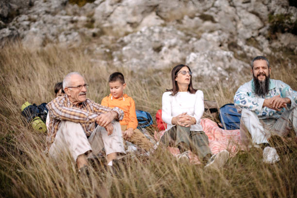istock Multi-generation family in nature camping and taking a break 1434827963