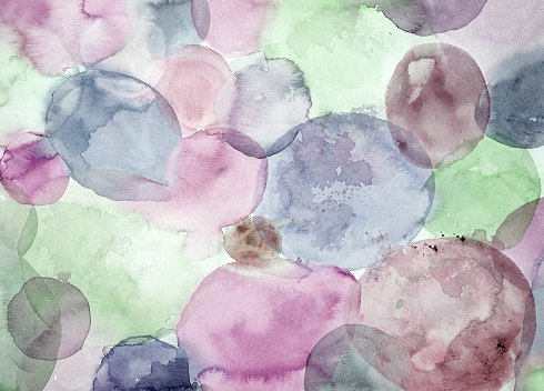 colorful watercolor bubbles background. My own work.