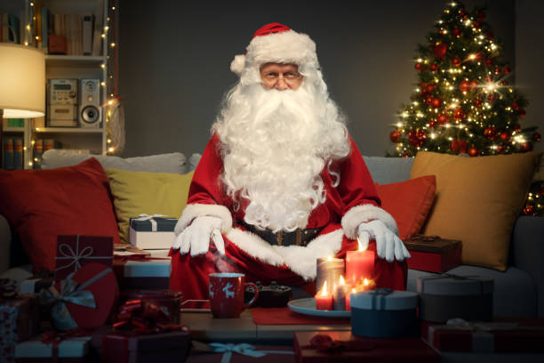 istock Happy Santa Claus posing at home 1434837987