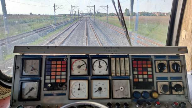 istock Old locomotive control in a railway during daylight 1434846057