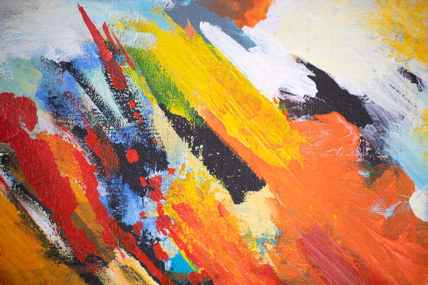 istock Abstract colorful acrylic background painting with bold colors. 1434853655