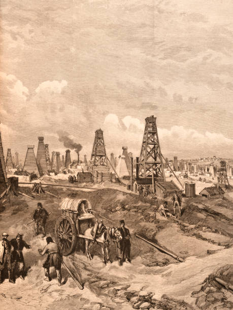 istock Oil rig shaft tower at Caspian Sea 1888 1434857446