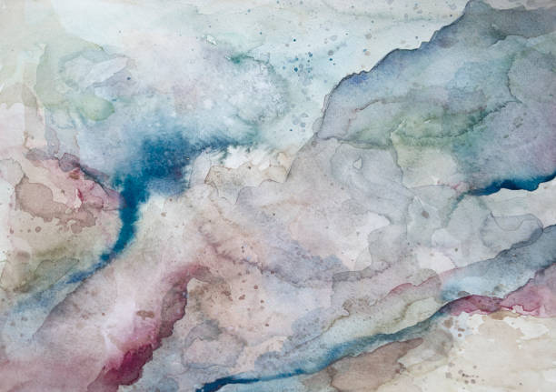 abstrakte natur aquarell hintergrund - entsättigt stock-fotos und bilder