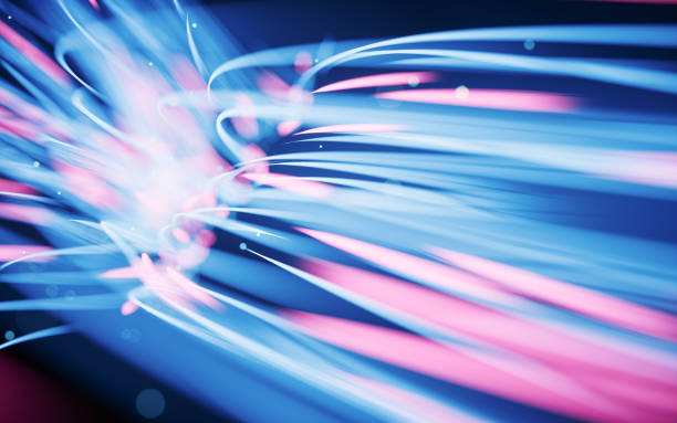 istock Flowing curves with glowing neon lines, 3d rendering. 1434866317