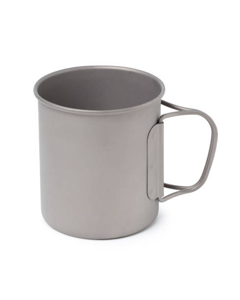 istock Titanium cup, Titanium mug isolated on white background. With clipping path. 1434866376