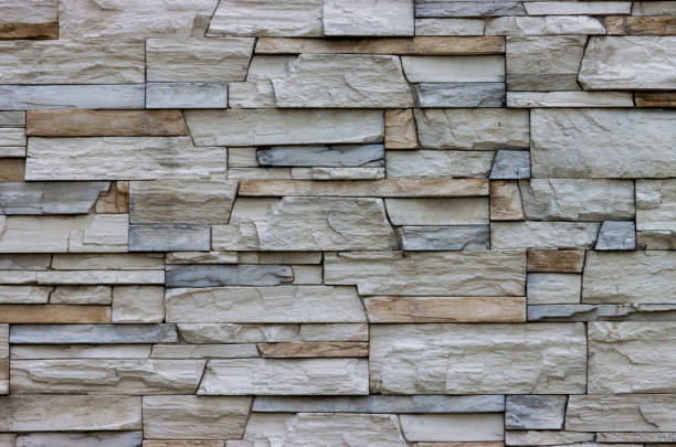 istock Abstract background of gray and brown bricks. 1434866964