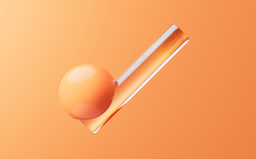 Soft ball and abstract geometric background, 3d rendering. Computer digital drawing.